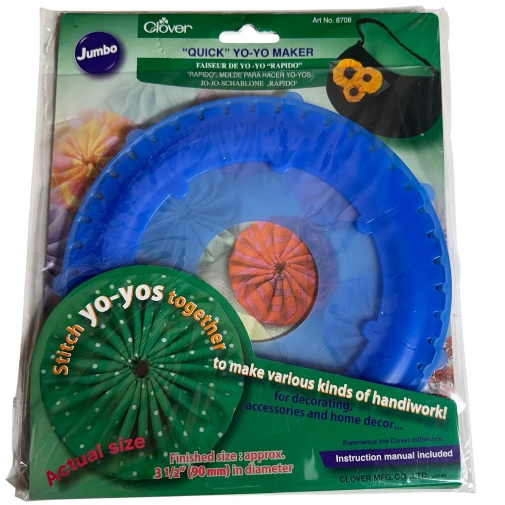 NEW Clover Brand 8708 "Quick" Yo-Yo Maker Jumbo Round 3-1/2" with instructions